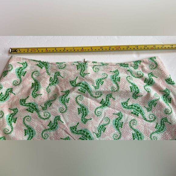Vineyard Vines Seahorse Mini Skirt Size 10 Pink Green Lined - Picture 4 of 6